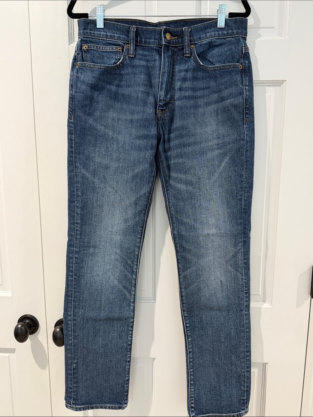 J. Crew Men's Straight-Leg Denim Jeans in Classic Blue